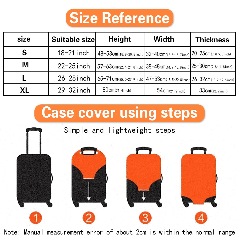 Luggage Cover Suitcase Protector Thicken Elasticity Dust Cover Anti-shopper Bear Print Scratch Protective Set 18-32 Inch Trolley