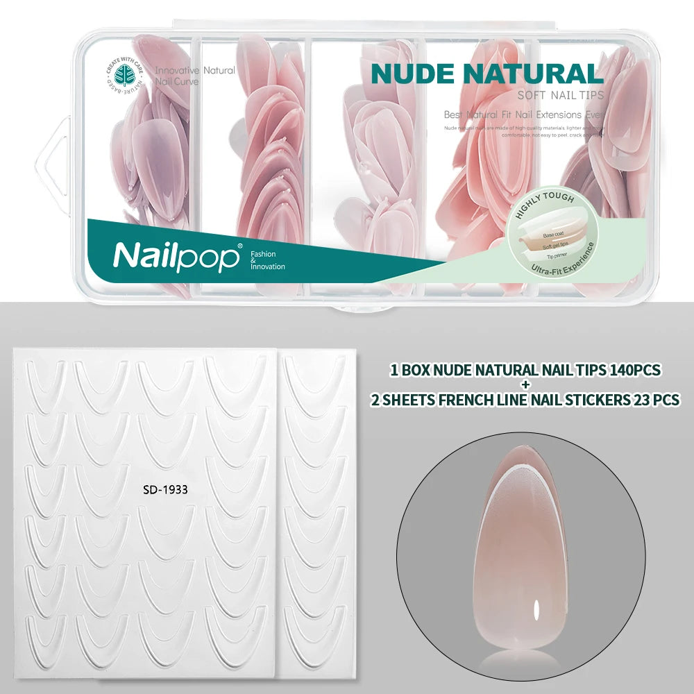 3-IN-1 Soft Nail Tips 140 PCS