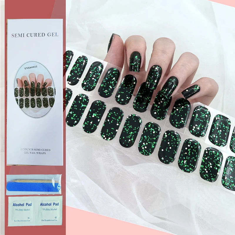 22 Tips High-Quality Semi-Cured Nail Wraps