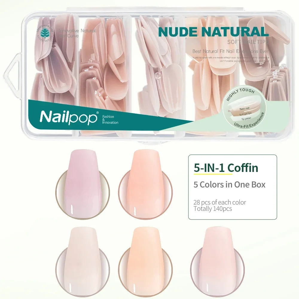 3-IN-1 Soft Nail Tips 140 PCS