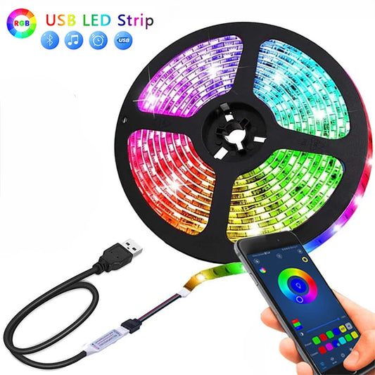 LED Strip Light Color USB RGB Tpae Bluetooth LED Strip Bedroom Decoration TV LED Back light