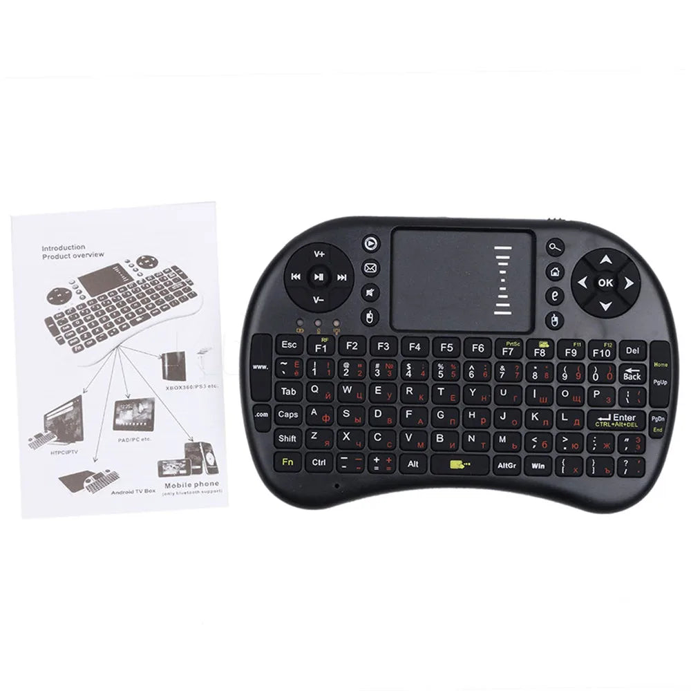 i8 Mini Wireless Keyboard 2.4G Air Mouse Remote Touchpad English Russian Backlit for Android TV Box PC Wireless Keyboard