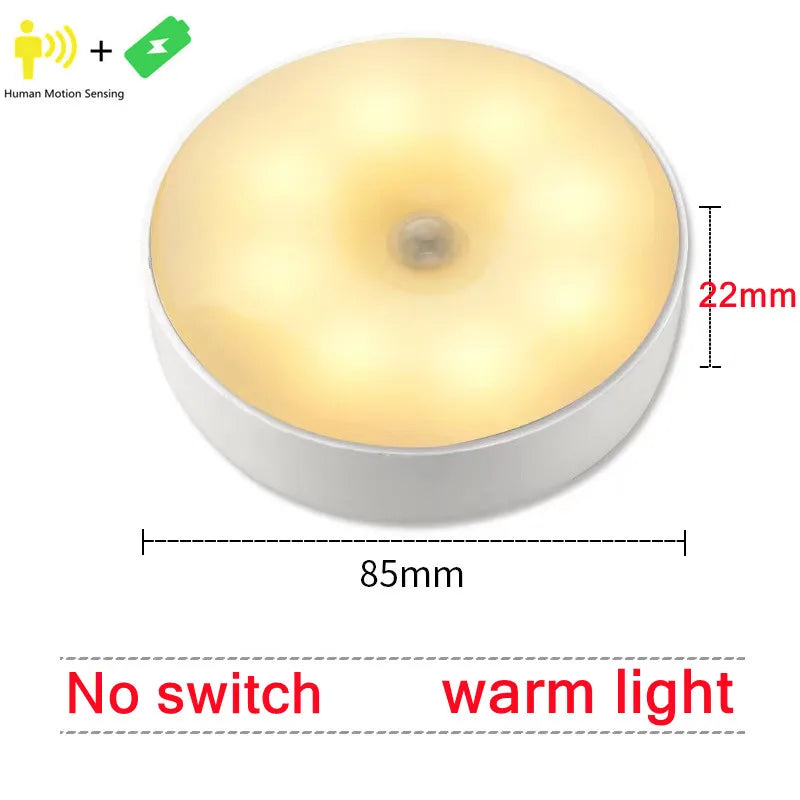 Bewegungssensor-Licht, LED-USB-Nachtlichter, wiederaufladbare Lampe für Schlafzimmer, Treppenhaus, Flur, Kleiderschrank, Schrankbeleuchtung