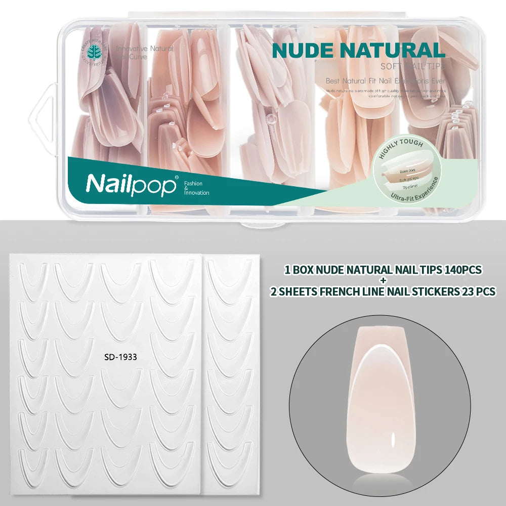 3-IN-1 Soft Nail Tips 140 PCS