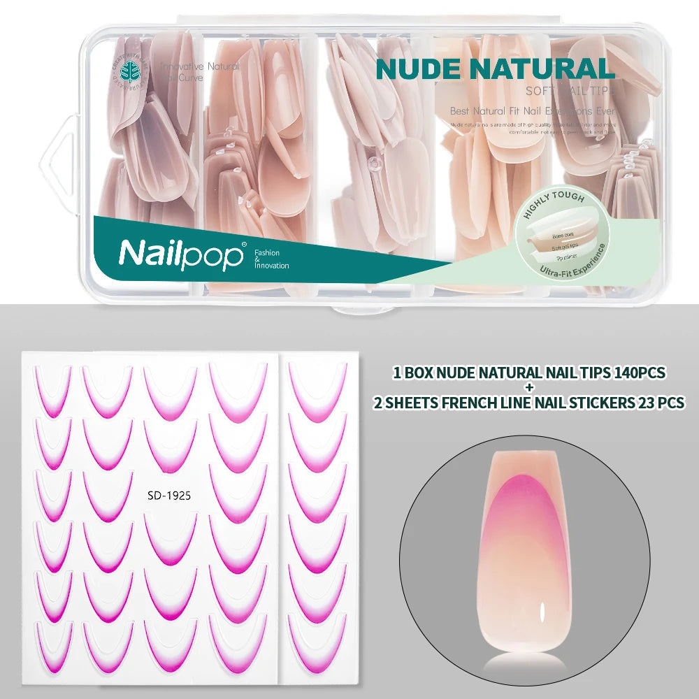 3-IN-1 Soft Nail Tips 140 PCS