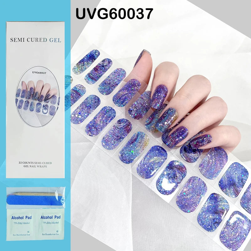 22 Tips High-Quality Semi-Cured Nail Wraps