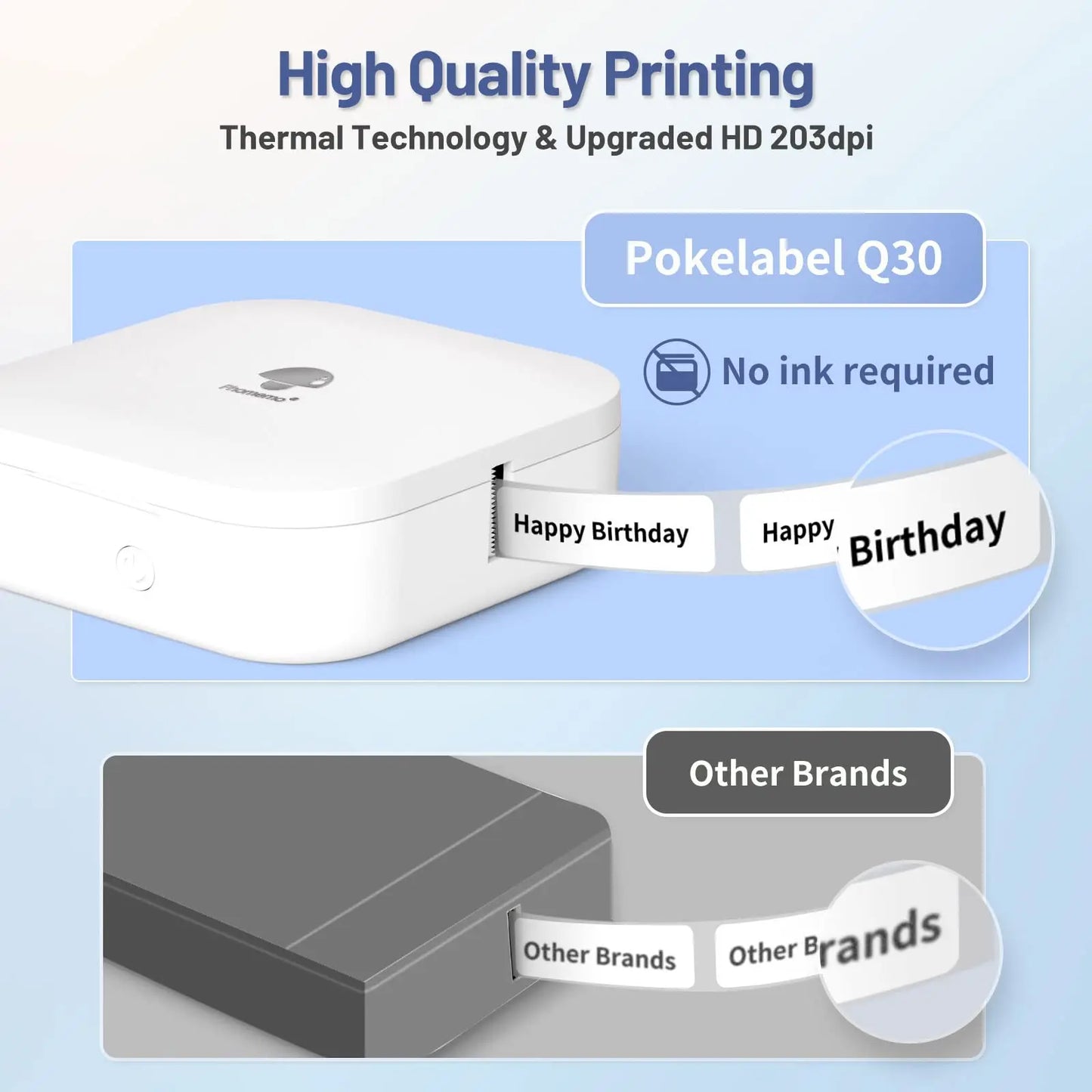 Phomemo Q30 Thermal Sticker Bluetooth Label Maker Portable Mini Pocket Printer Wireless Handheld Label Machine For Home Office