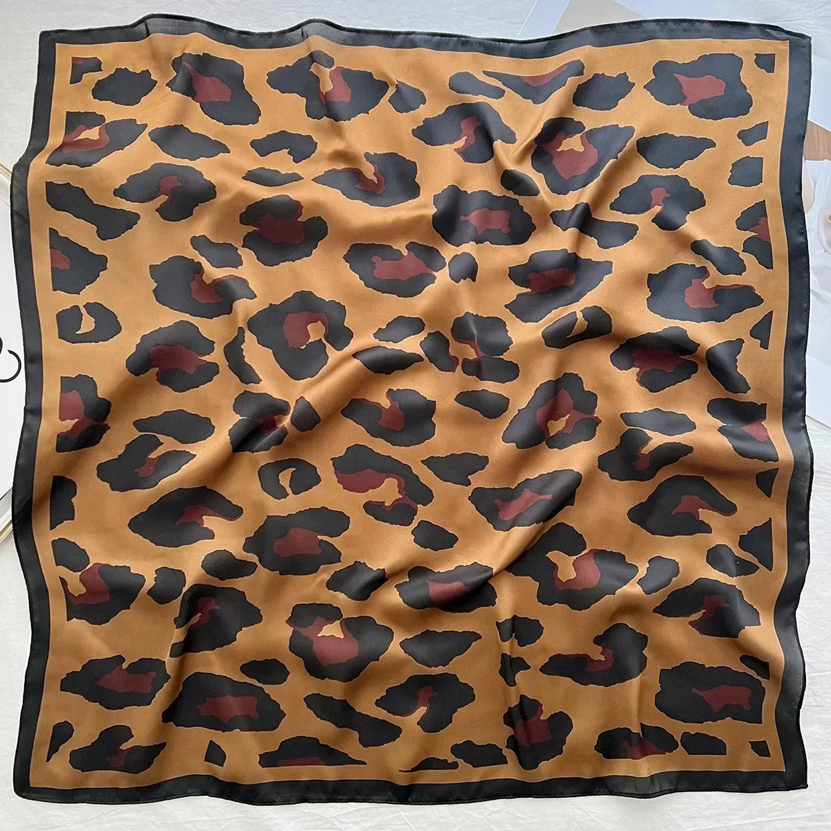 Luxury Design Print Silk Square Scarf Women