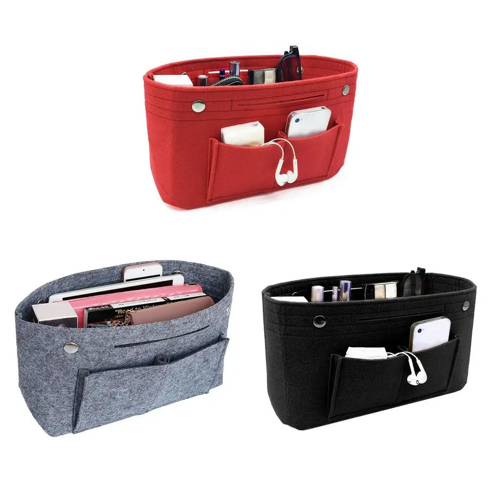 Women's Organizer Handbag Felt Travel Bag Insert Liner Purse Organizer Pouch