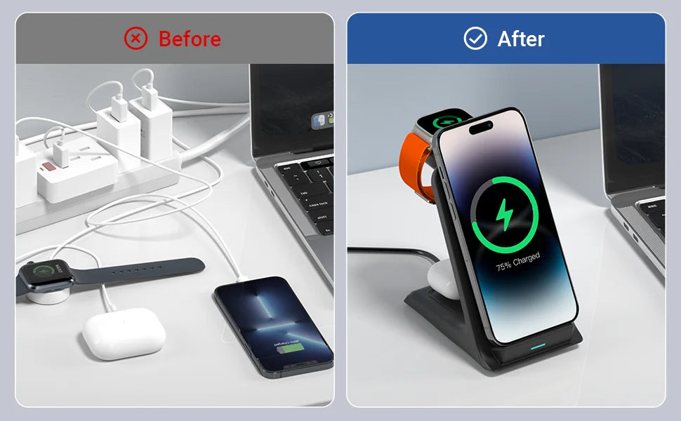 3 in 1 Wireless Charger Stand For iPhone