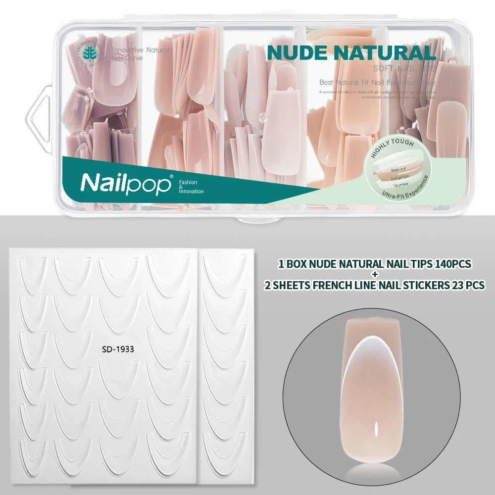 3-IN-1 Soft Nail Tips 140 PCS