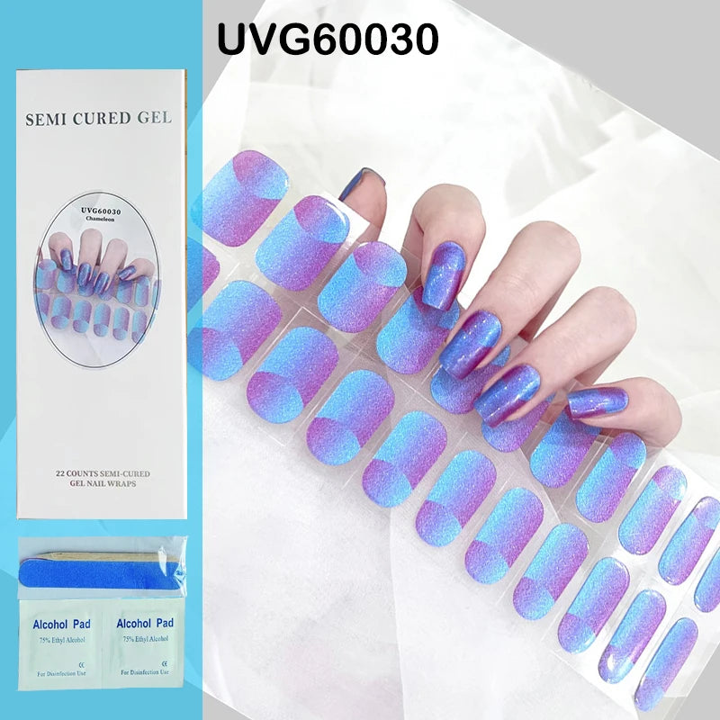 22 Tips High-Quality Semi-Cured Nail Wraps