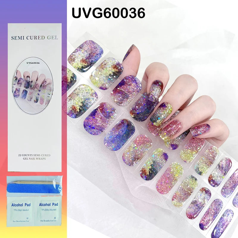 22 Tips High-Quality Semi-Cured Nail Wraps