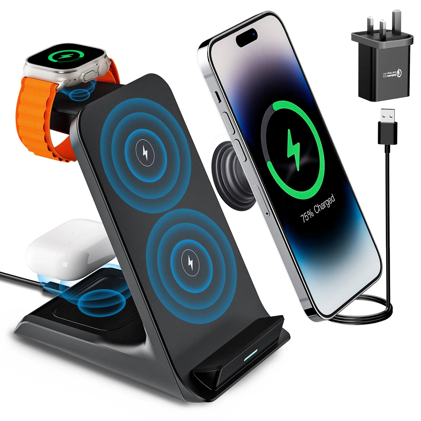 3 in 1 Wireless Charger Stand For iPhone