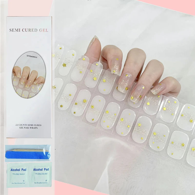 22 Tips High-Quality Semi-Cured Nail Wraps