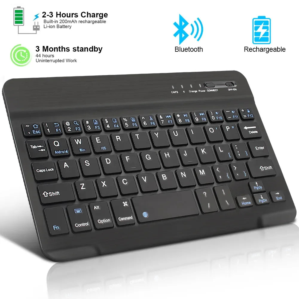 Wireless Folding Keyboard Rechargeable Foldable Bluetooth Keyboard for iPad IOS/Android/Windows Tablet