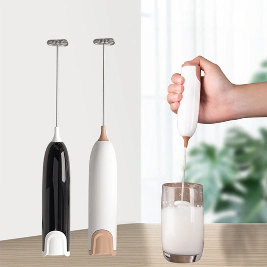 Electric Milk Frother Egg Whisk Beater Battery Powered Handheld Milk Coffee Cappuccino Foam Maker for Kitchen Egg Stirring Tools