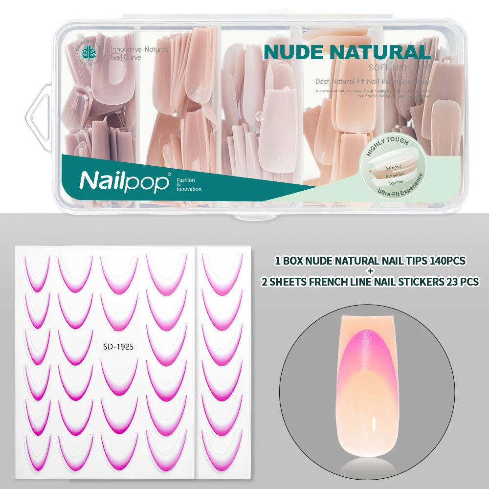 3-IN-1 Soft Nail Tips 140 PCS