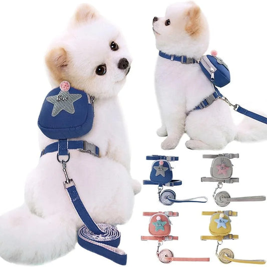 Dog Leash Vest Dog Carrier With Backpack, Adjustable Dog Chest And Back Leash Dog Walking Leash Pet Products For Cats And Dogs