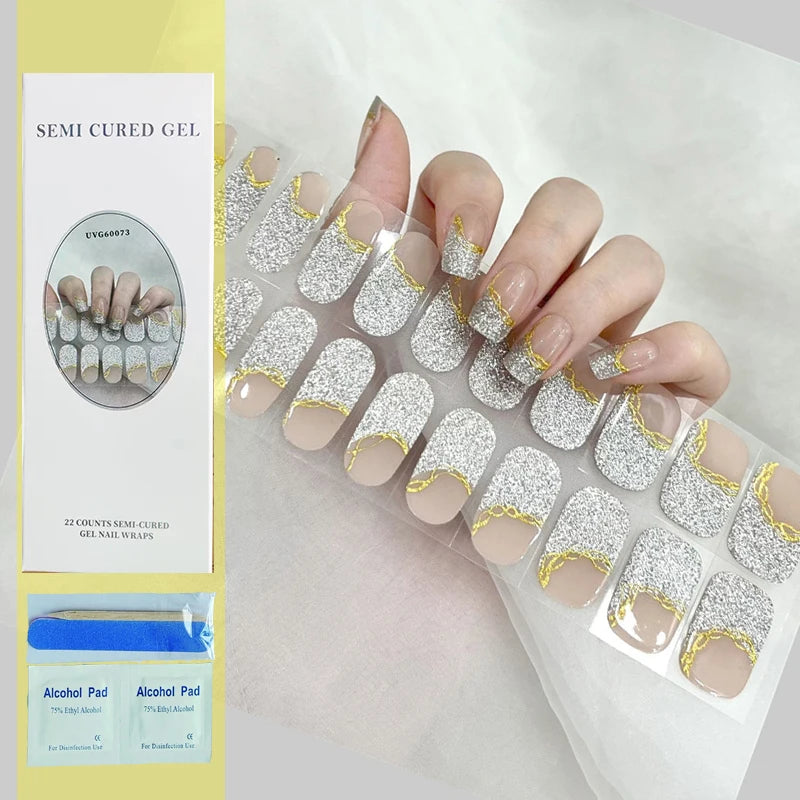 22 Tips High-Quality Semi-Cured Nail Wraps