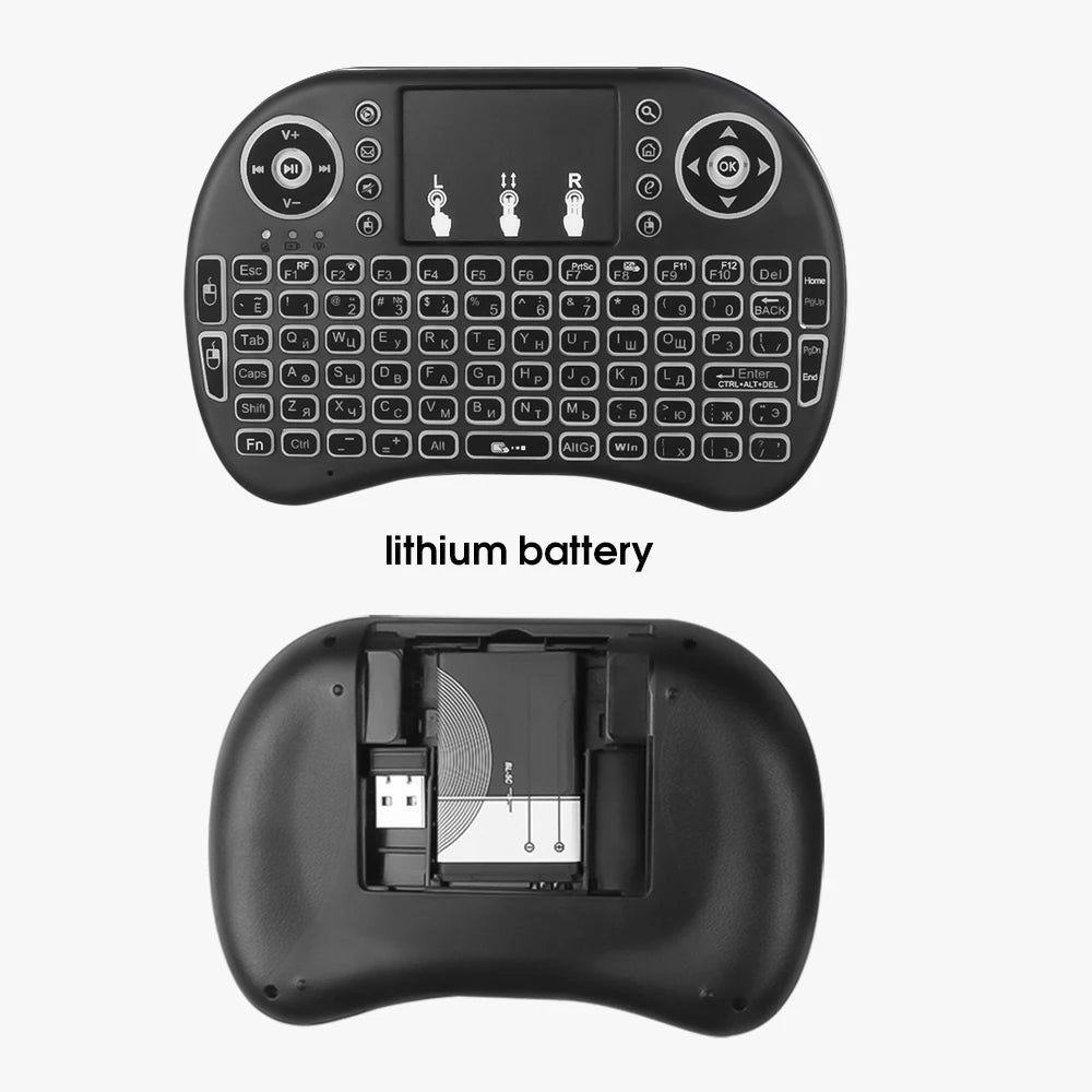 i8 Mini Wireless Keyboard 2.4G Air Mouse Remote Touchpad English Russian Backlit for Android TV Box PC Wireless Keyboard