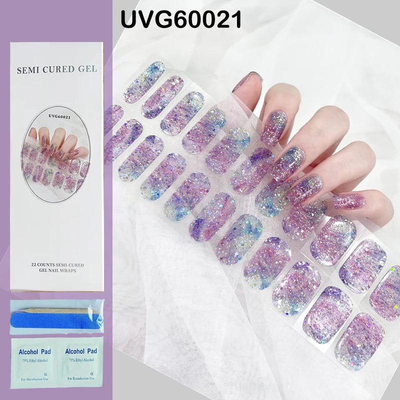 22 Tips High-Quality Semi-Cured Nail Wraps